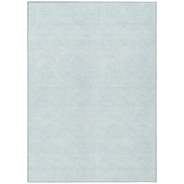 HomeRoots 5' Sky Blue & Ivory Geometric Area Rug – Stylish, Durable, Washable for Indoor & Outdoor Use 10' X 14' 602448