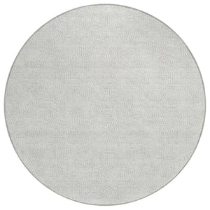 HomeRoots 5' Silver and Gray Geometric Area Rug – Durable, Washable Design for Indoor and Outdoor Spaces 8' Round 602451