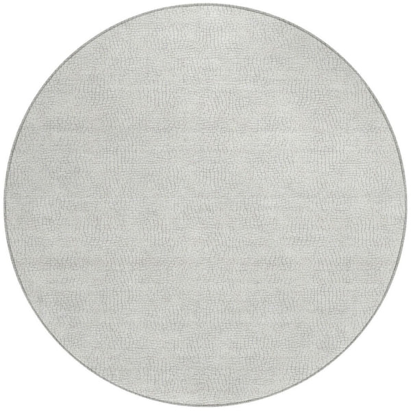 Homeroots 3' Artichoke Green Geometric Washable Area Rug For Indoor And Outdoor Spaces - Durable Style! 8' Round Polyester 602451