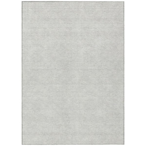 HomeRoots 9' X 12' Stylish Silver and Gray Geometric Area Rug - Washable, Durable for Indoor & Outdoor Use! 602453
