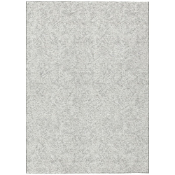 HomeRoots 9' X 12' Stylish Silver and Gray Geometric Area Rug - Washable, Durable for Indoor & Outdoor Use! 602453