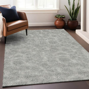 Homeroots 3' Artichoke Green Geometric Washable Area Rug For Indoor And Outdoor Spaces - Durable Style! 3' X 5' Polyester 602455