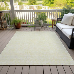 Homeroots 3' Artichoke Green Geometric Washable Area Rug For Indoor And Outdoor Spaces - Durable Style! 3' X 5' Polyester 602461