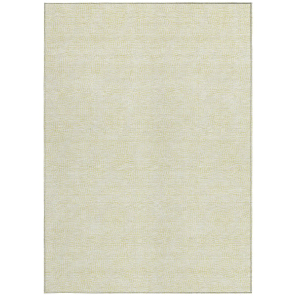 Homeroots 3' Artichoke Green Geometric Washable Area Rug For Indoor And Outdoor Spaces - Durable Style! 5' X 8' Polyester 602462