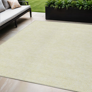 Homeroots 3' Artichoke Green Geometric Washable Area Rug For Indoor And Outdoor Spaces - Durable Style! 5' X 8' Polyester 602462