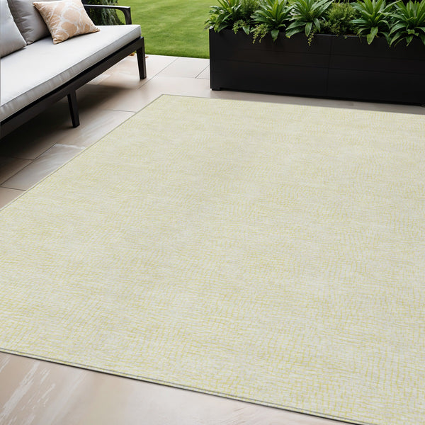Homeroots 3' Artichoke Green Geometric Washable Area Rug For Indoor And Outdoor Spaces - Durable Style! 5' X 8' Polyester 602462
