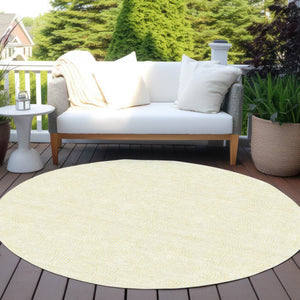 Homeroots 3' Artichoke Green Geometric Washable Area Rug For Indoor And Outdoor Spaces - Durable Style! 8' Round Polyester 602463