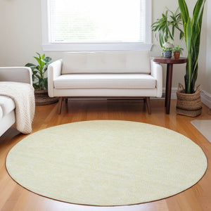 Homeroots 3' Artichoke Green Geometric Washable Area Rug For Indoor And Outdoor Spaces - Durable Style! 8' Round Polyester 602463