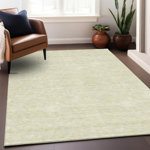 Homeroots 3' Artichoke Green Geometric Washable Area Rug For Indoor And Outdoor Spaces - Durable Style! 8' X 10' Polyester 602464