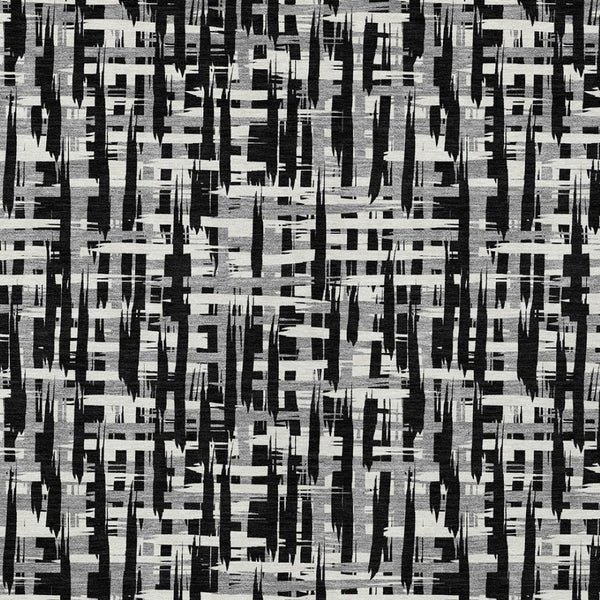 Homeroots 3' Stylish Black, Gray, And Ivory Abstract Washable Area Rug For Indoor And Outdoor Spaces 3' X 5' Polyester 602467