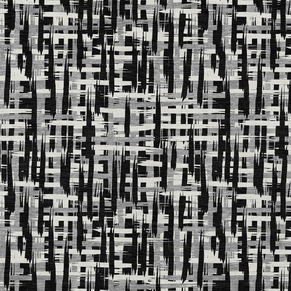 Homeroots 3' Stylish Black, Gray, And Ivory Abstract Washable Area Rug For Indoor And Outdoor Spaces 5' X 8' Polyester 602468