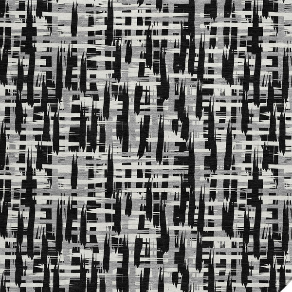 Homeroots 3' Stylish Black, Gray, And Ivory Abstract Washable Area Rug For Indoor And Outdoor Spaces 8' Round Polyester 602469