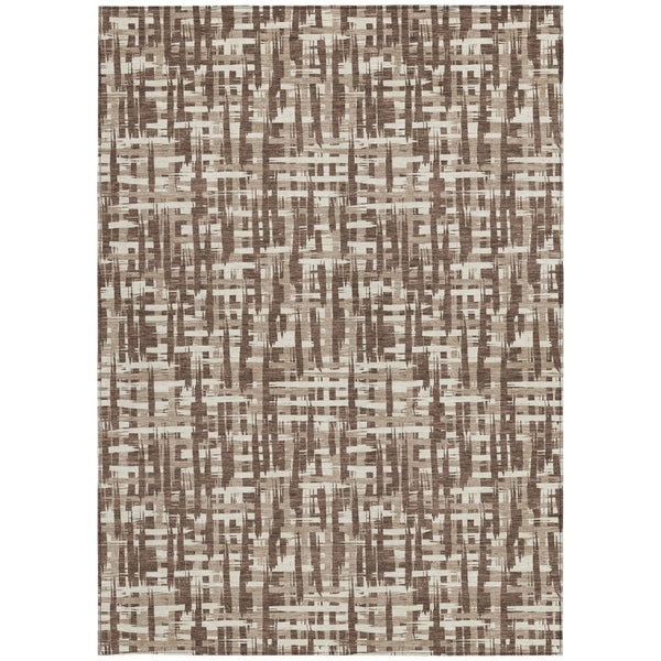 Homeroots 3' Stylish Black, Gray, And Ivory Abstract Washable Area Rug For Indoor And Outdoor Spaces 3' X 5' Polyester 602479