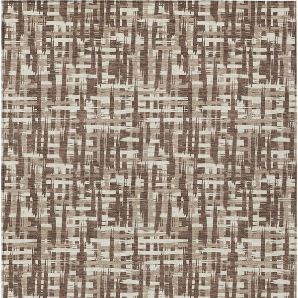 Homeroots 3' Stylish Black, Gray, And Ivory Abstract Washable Area Rug For Indoor And Outdoor Spaces 5' X 8' Polyester 602480
