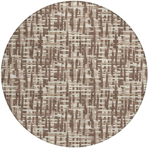 Homeroots 3' Stylish Black, Gray, And Ivory Abstract Washable Area Rug For Indoor And Outdoor Spaces 8' Round Polyester 602481