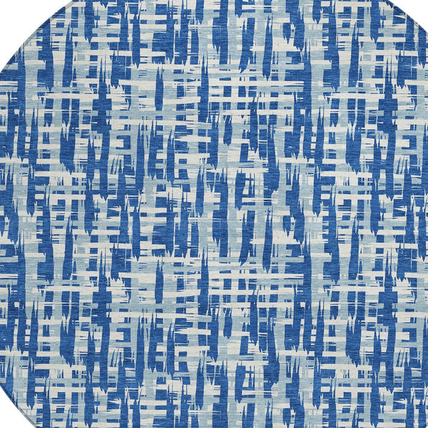 Homeroots 3' Stylish Black, Gray, And Ivory Abstract Washable Area Rug For Indoor And Outdoor Spaces 8' Round Polyester 602487