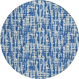 Homeroots 3' Stylish Black, Gray, And Ivory Abstract Washable Area Rug For Indoor And Outdoor Spaces 8' Round Polyester 602487