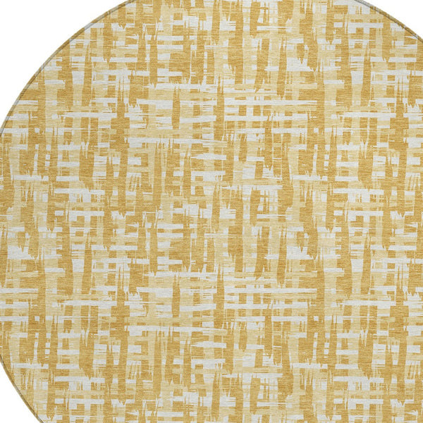 Homeroots 3' Stylish Black, Gray, And Ivory Abstract Washable Area Rug For Indoor And Outdoor Spaces 8' Round Polyester 602499