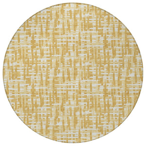 Homeroots 3' Stylish Black, Gray, And Ivory Abstract Washable Area Rug For Indoor And Outdoor Spaces 8' Round Polyester 602499