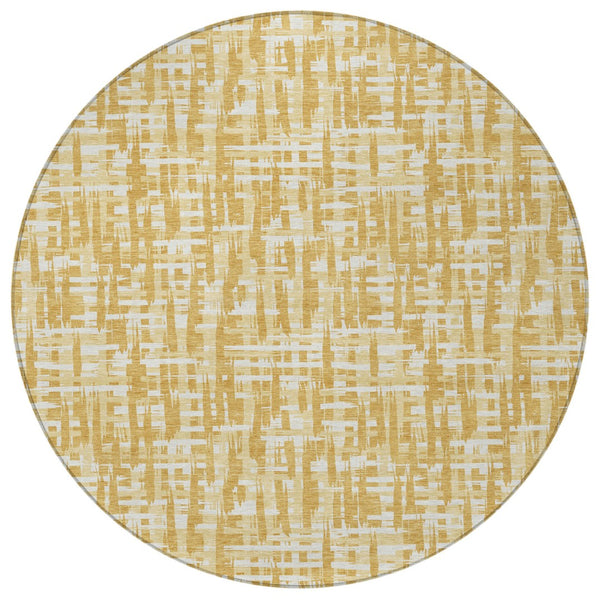 Homeroots 3' Stylish Black, Gray, And Ivory Abstract Washable Area Rug For Indoor And Outdoor Spaces 8' Round Polyester 602499