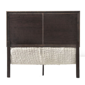English Elm Espresso Classic Panel Bed with Rectangular Headboard, Raised Molding Trim, Tapered Wood Legs, Box Spring Ready B062S00476