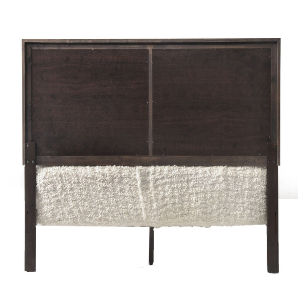 English Elm Espresso Classic Panel Bed with Rectangular Headboard, Raised Molding Trim, Tapered Wood Legs, Box Spring Ready B062S00476