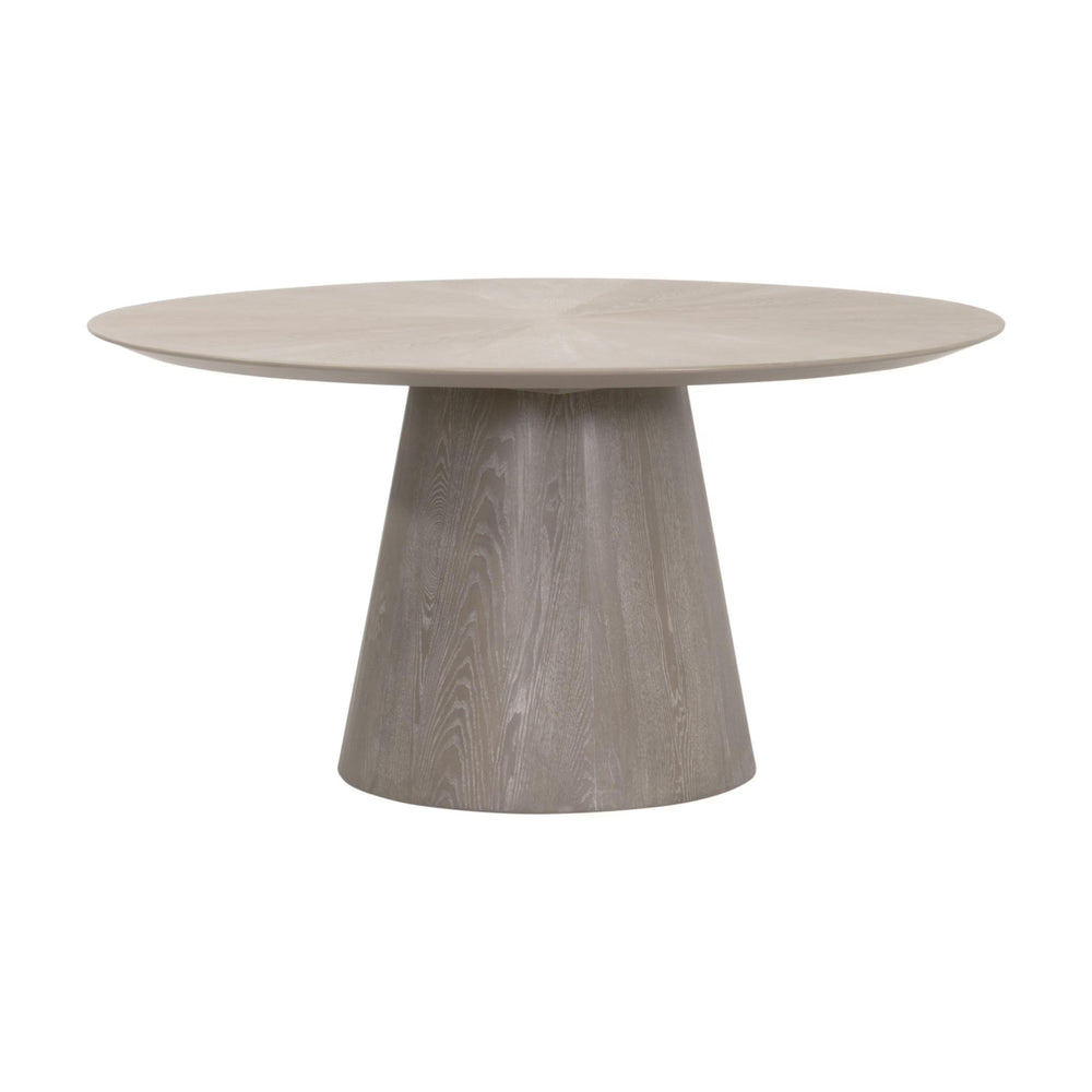 Essentials for Living Gallo Solid Ash Wood Round Pedestal Dining Table Seats Six with Gray Finish 6025.NG