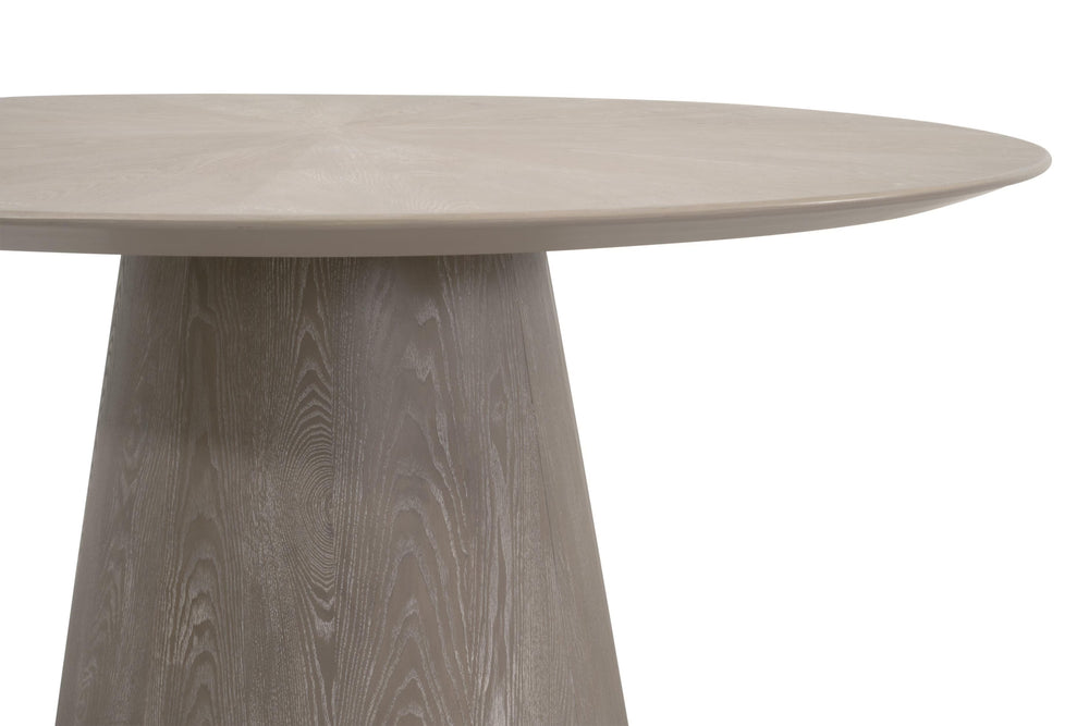 Essentials for Living Gallo Solid Ash Wood Round Pedestal Dining Table Seats Six with Gray Finish 6025.NG