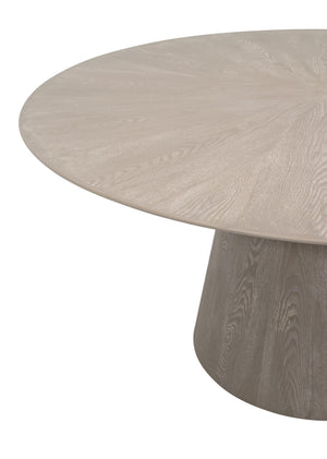 Essentials for Living Gallo Solid Ash Wood Round Pedestal Dining Table Seats Six with Gray Finish 6025.NG