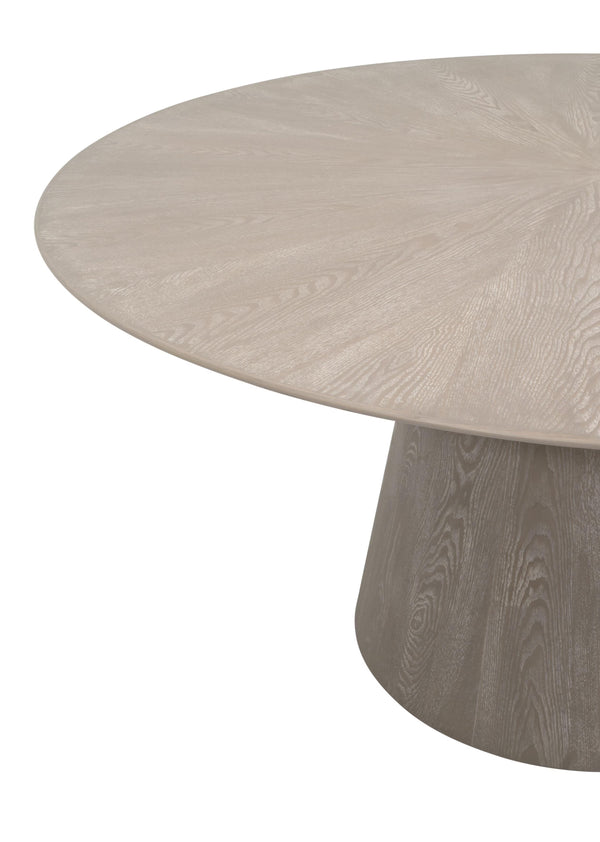 Essentials for Living Gallo Solid Ash Wood Round Pedestal Dining Table Seats Six with Gray Finish 6025.NG