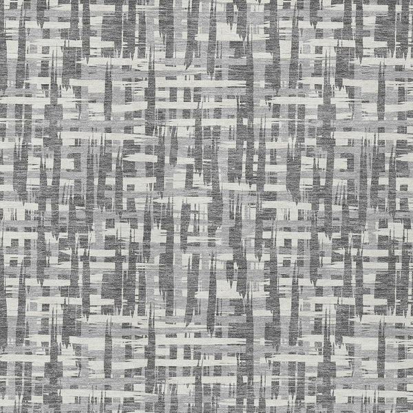 Homeroots 3' Stylish Black, Gray, And Ivory Abstract Washable Area Rug For Indoor And Outdoor Spaces 3' X 5' Polyester 602503