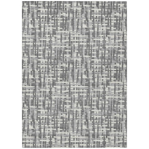 HomeRoots 5' Gray and Charcoal Abstract Area Rug – Stylish Indoor/Outdoor Design, Easy-Care, Durable & Versatile 8' X 10' 602506