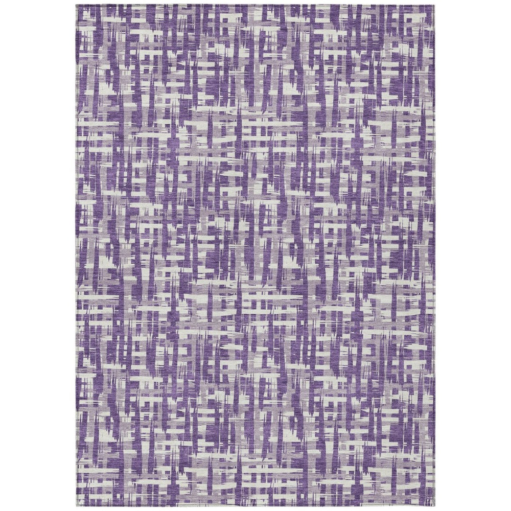 HomeRoots 9' X 12' Abstract Purple and Lavender Washable Area Rug - Durable, Stylish, Indoor/Outdoor Use! 602513