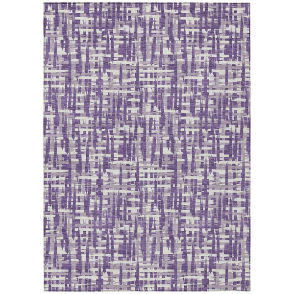 HomeRoots 9' X 12' Abstract Purple and Lavender Washable Area Rug - Durable, Stylish, Indoor/Outdoor Use! 602513