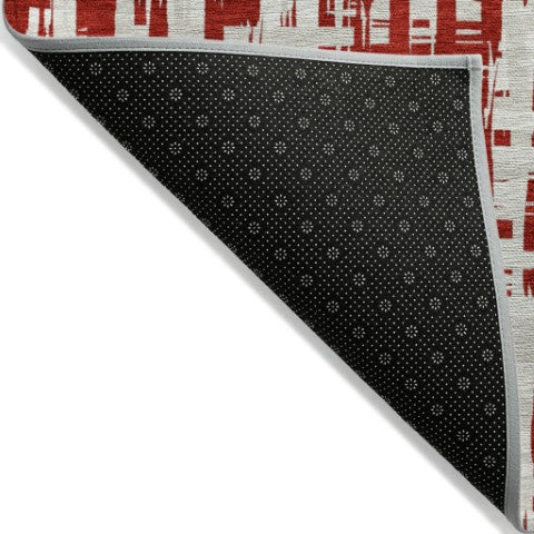 Homeroots 3' Stylish Black, Gray, And Ivory Abstract Washable Area Rug For Indoor And Outdoor Spaces 8' Round Polyester 602517