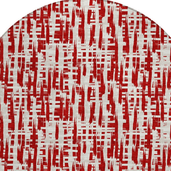 Homeroots 3' Stylish Black, Gray, And Ivory Abstract Washable Area Rug For Indoor And Outdoor Spaces 8' Round Polyester 602517