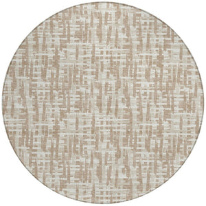 Homeroots 3' Stylish Black, Gray, And Ivory Abstract Washable Area Rug For Indoor And Outdoor Spaces 8' Round Polyester 602523