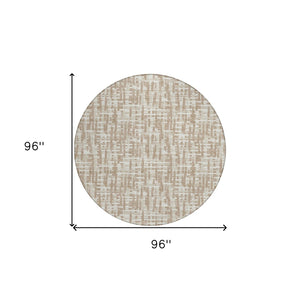Homeroots 3' Stylish Black, Gray, And Ivory Abstract Washable Area Rug For Indoor And Outdoor Spaces 8' Round Polyester 602523