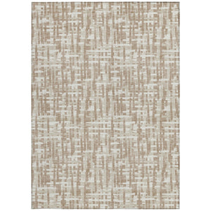 Homeroots 3' Stylish Black, Gray, And Ivory Abstract Washable Area Rug For Indoor And Outdoor Spaces 8' X 10' Polyester 602524