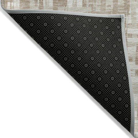 Homeroots 3' Stylish Black, Gray, And Ivory Abstract Washable Area Rug For Indoor And Outdoor Spaces 8' X 10' Polyester 602524