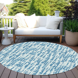Homeroots 3' Stylish Black, Gray, And Ivory Abstract Washable Area Rug For Indoor And Outdoor Spaces 8' Round Polyester 602529