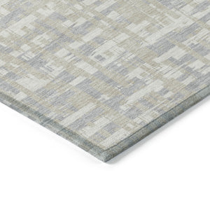 Homeroots 3' Beige And Gray Abstract Washable Indoor-outdoor Area Rug For Stylish Spaces And Durability 5' X 8' Polyester 602540