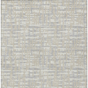 Homeroots 3' Beige And Gray Abstract Washable Indoor-outdoor Area Rug For Stylish Spaces And Durability 10' X 14' Polyester 602544