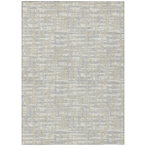 HomeRoots 5' Stylish Beige and Gray Abstract Washable Indoor-Outdoor Area Rug for Modern Living Spaces 10' X 14' 602544