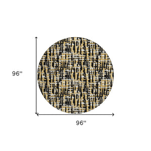 Homeroots 3' Beige And Gray Abstract Washable Indoor-outdoor Area Rug For Stylish Spaces And Durability 8' Round Polyester 602547