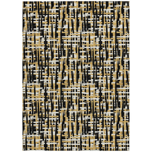 Homeroots 3' Beige And Gray Abstract Washable Indoor-outdoor Area Rug For Stylish Spaces And Durability 9' X 12' Polyester 602549