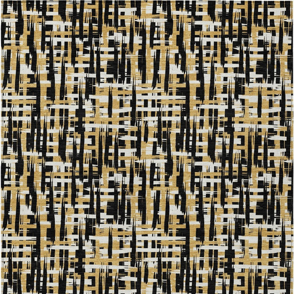 Homeroots 3' Beige And Gray Abstract Washable Indoor-outdoor Area Rug For Stylish Spaces And Durability 9' X 12' Polyester 602549