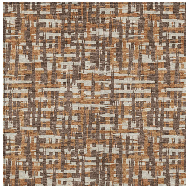 Homeroots 3' Beige And Gray Abstract Washable Indoor-outdoor Area Rug For Stylish Spaces And Durability 5' X 8' Polyester 602552