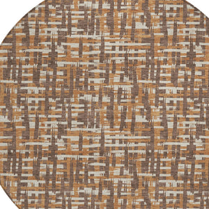 Homeroots 3' Beige And Gray Abstract Washable Indoor-outdoor Area Rug For Stylish Spaces And Durability 8' Round Polyester 602553