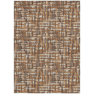 Homeroots 3' Beige And Gray Abstract Washable Indoor-outdoor Area Rug For Stylish Spaces And Durability 9' X 12' Polyester 602555